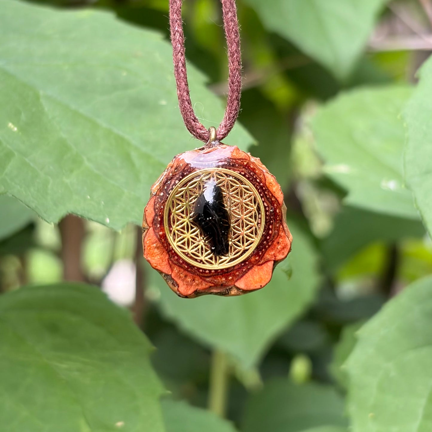 Obsidian Flower of Life Mini