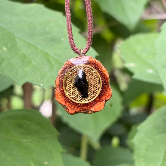 Obsidian Flower of Life Mini