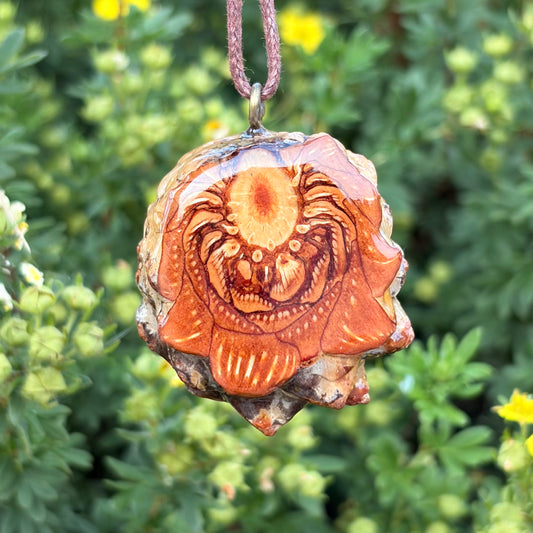 Carnelian, Seed of Life Lotus, Gold