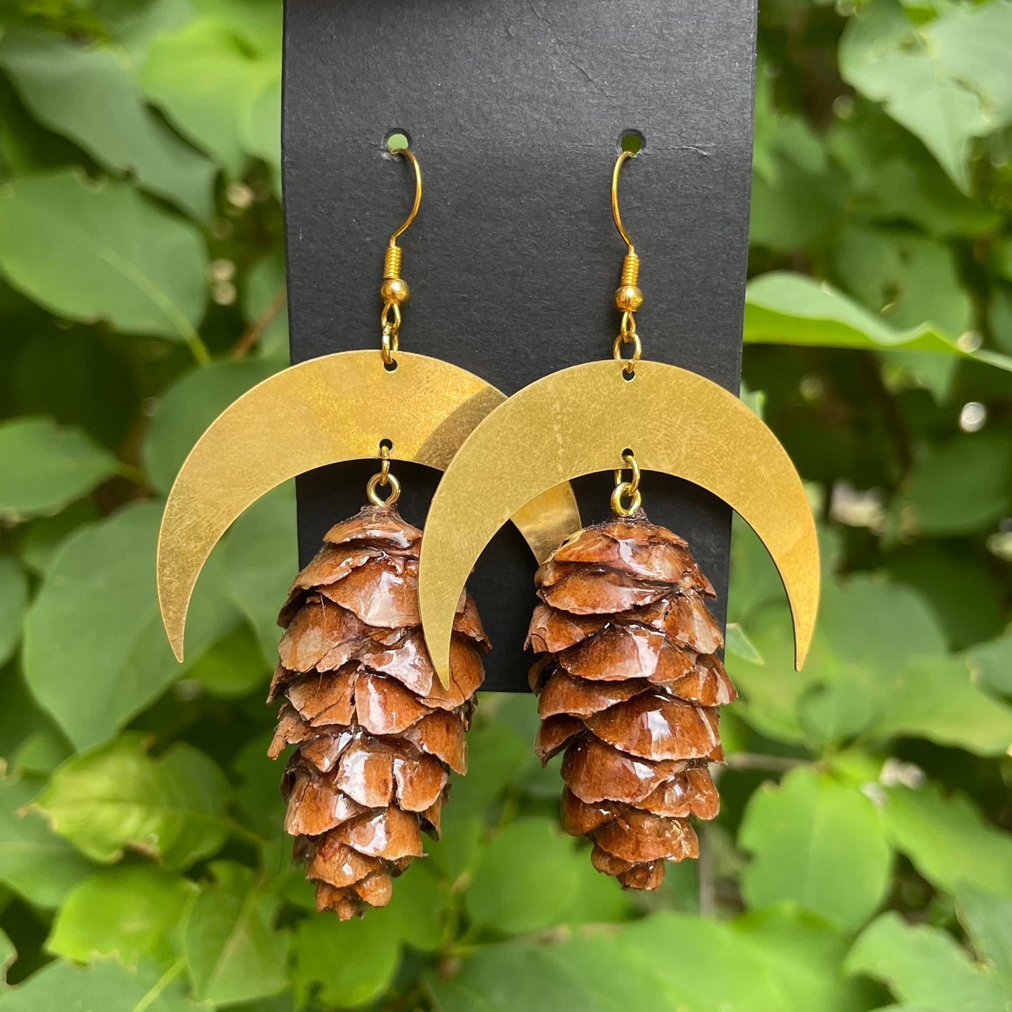 Brass Moon Earrings