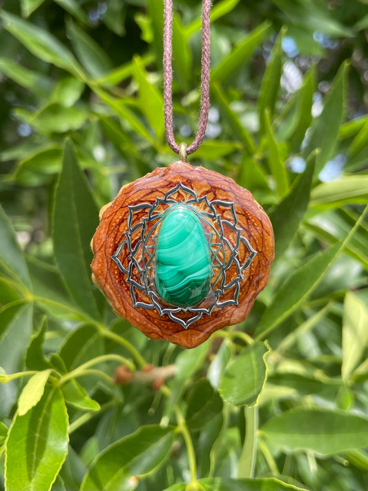 Malachite Sri Yantra Lotus