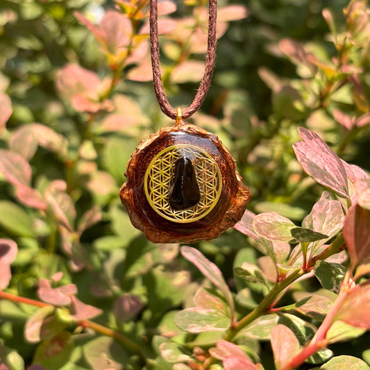 Obsidian Flower of Life Mini