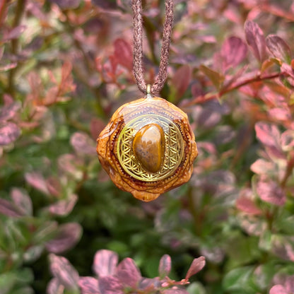 Tiger’s Eye Flower of Life Mini