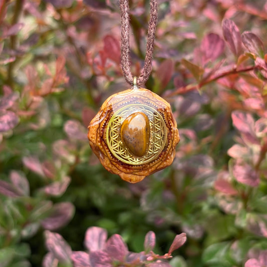 Tiger’s Eye Flower of Life Mini