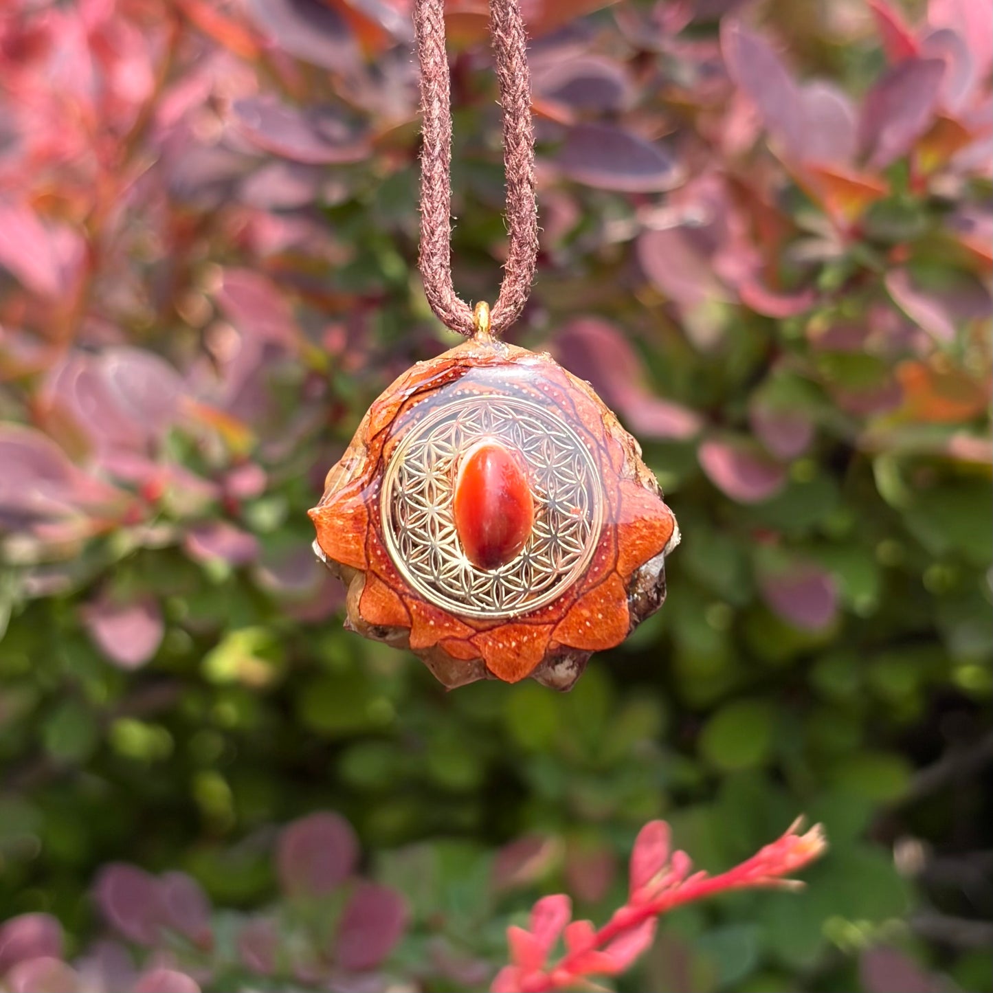 Carnelian Flower of Life Mini