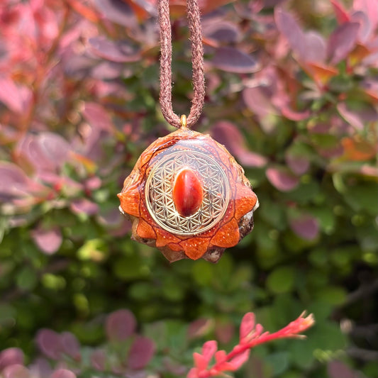 Carnelian Flower of Life Mini