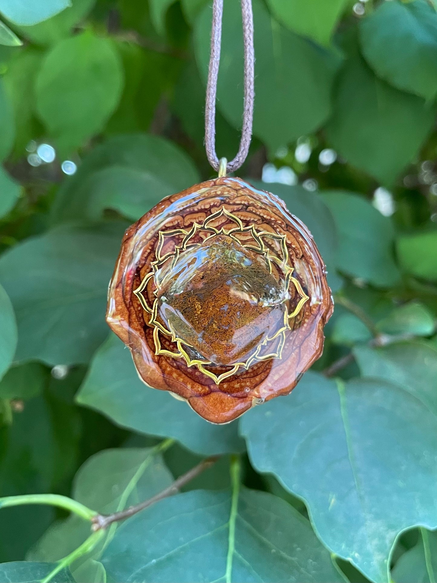 Red Moss Agate Lotus
