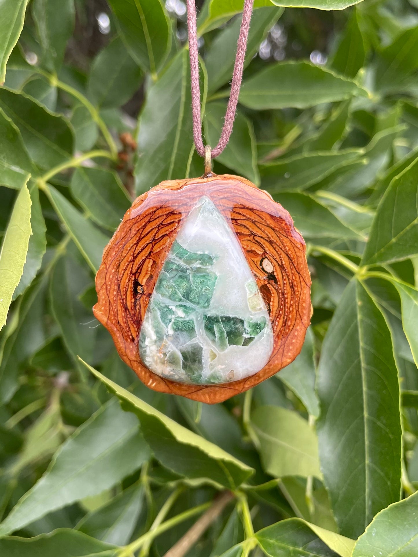 Moss Agate Large Pendant