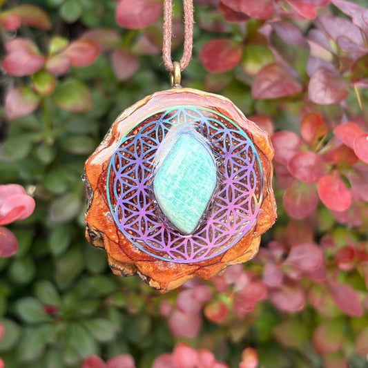 Amazonite, Rainbow Flower of Life