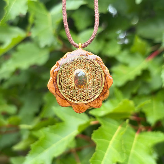 Ethiopian Black Opal, Flower of Life Mini