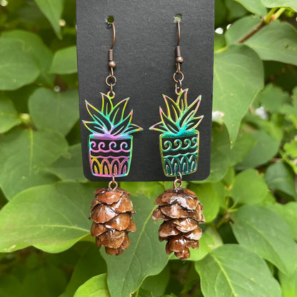 Rainbow Plant Buddy Earrings