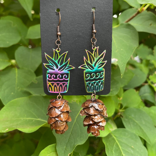 Rainbow Plant Buddy Earrings