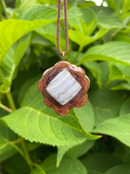 Blue Lace Agate Small Pendant