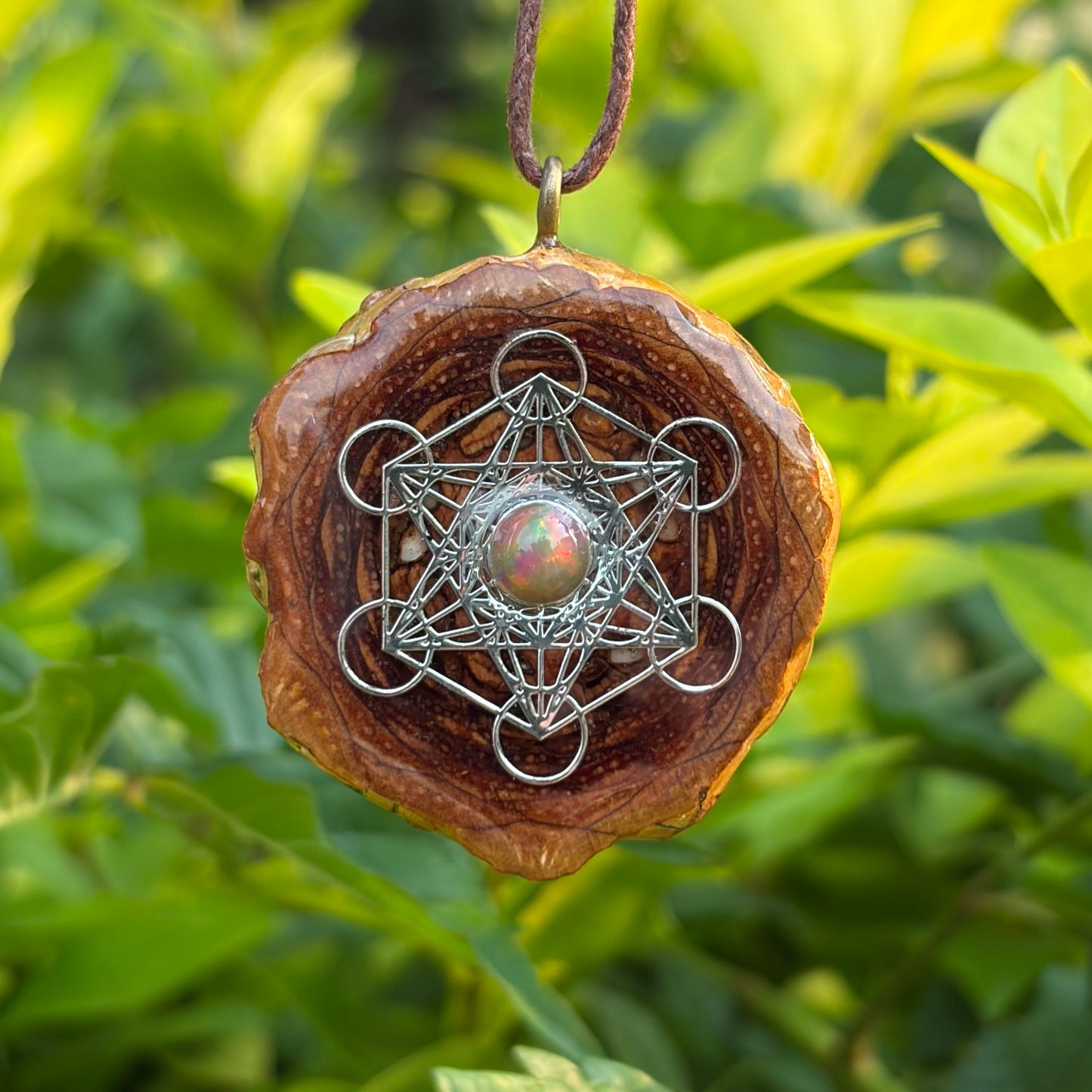 Ethiopian Black Opal, Metatron’s Cube, Silver