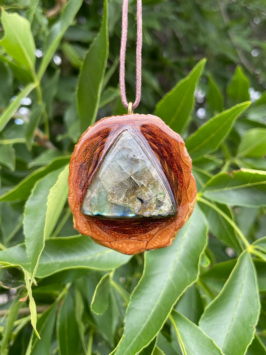 Labradorite Triangle Medium Pendant