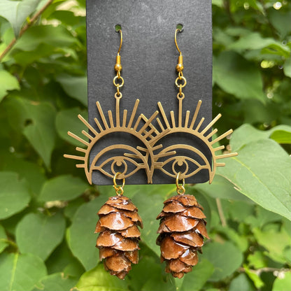 Brass Third Eye Earrings