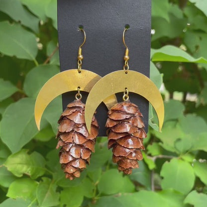 Brass Moon Earrings