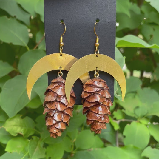 Brass Moon Earrings