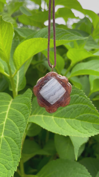 Blue Lace Agate Small Pendant