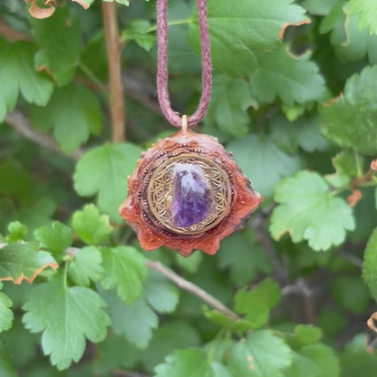 Amethyst Flower of Life Mini