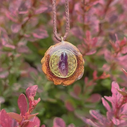 Amethyst Flower of Life Mini