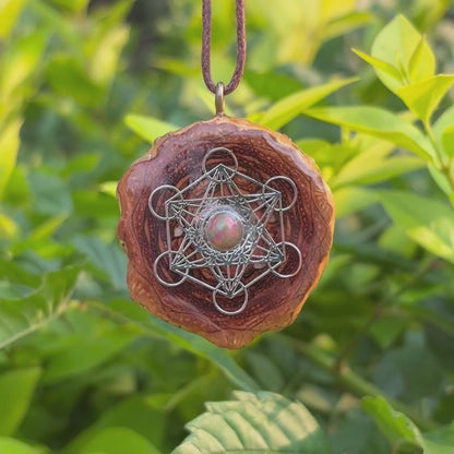 Ethiopian Black Opal, Metatron’s Cube, Silver