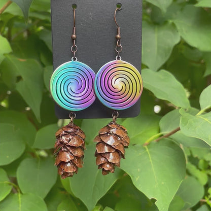 Rainbow Swirly Earrings