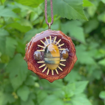 Triple Tiger’s Eye Sun, Gold