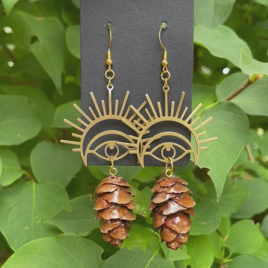 Brass Third Eye Earrings