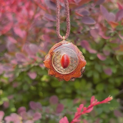 Carnelian Flower of Life Mini