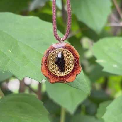 Obsidian Flower of Life Mini