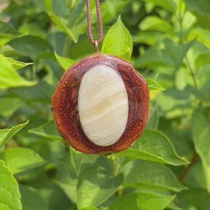 Yellow Calcite Large Pendant